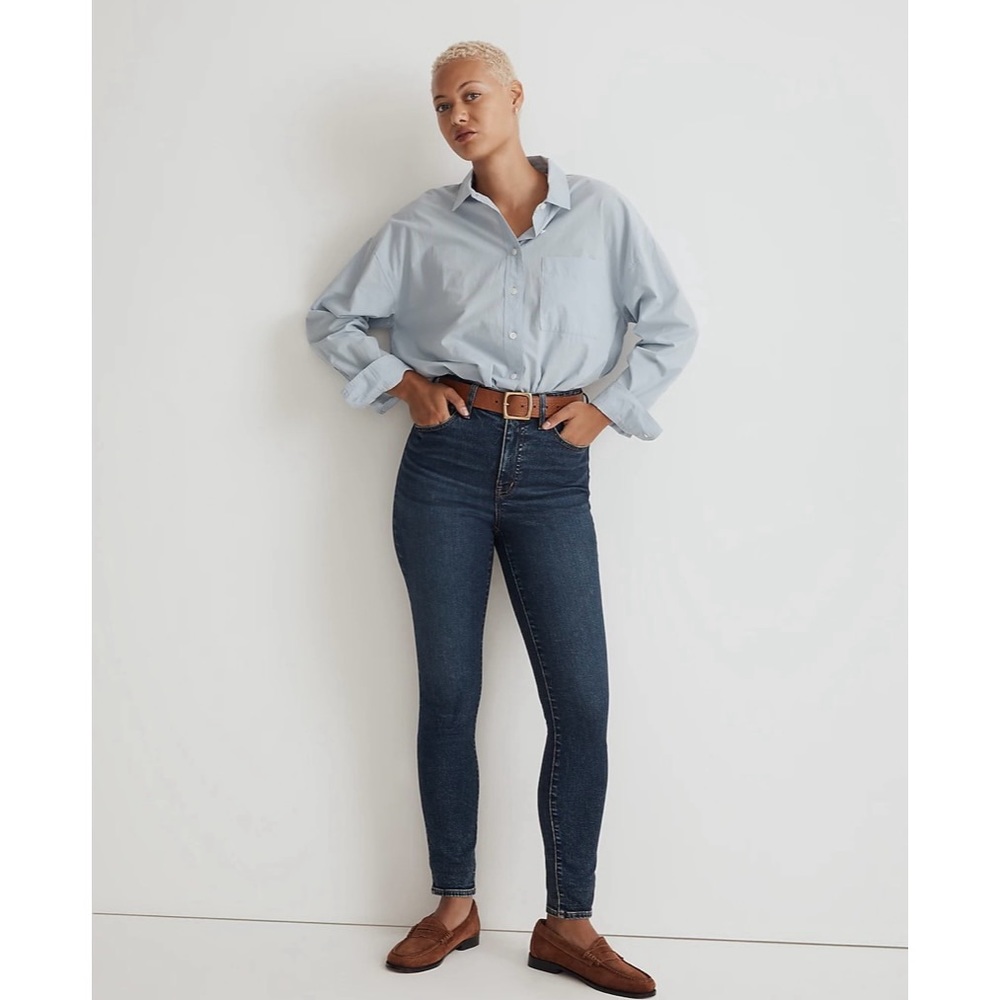 Madewell petite curvy roadtripper authentic skinny jeans in litchfield wash